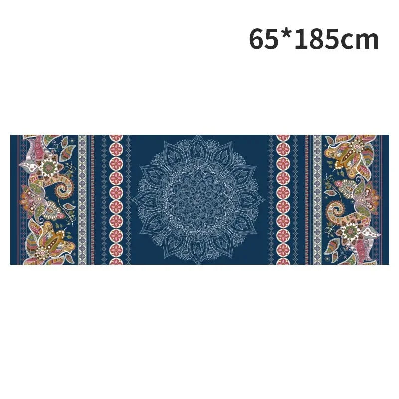 185*63cm Fleece Printed Yoga Towel Sweat Absorbent Non-Slip Cloth Fitness Mat Cover Ultra-thin Folding Cushion Exercise Pilates
