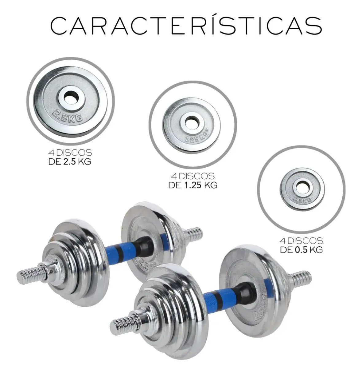 Adjustable Dumbbell Kit Barbell and Weights Discs 20kg