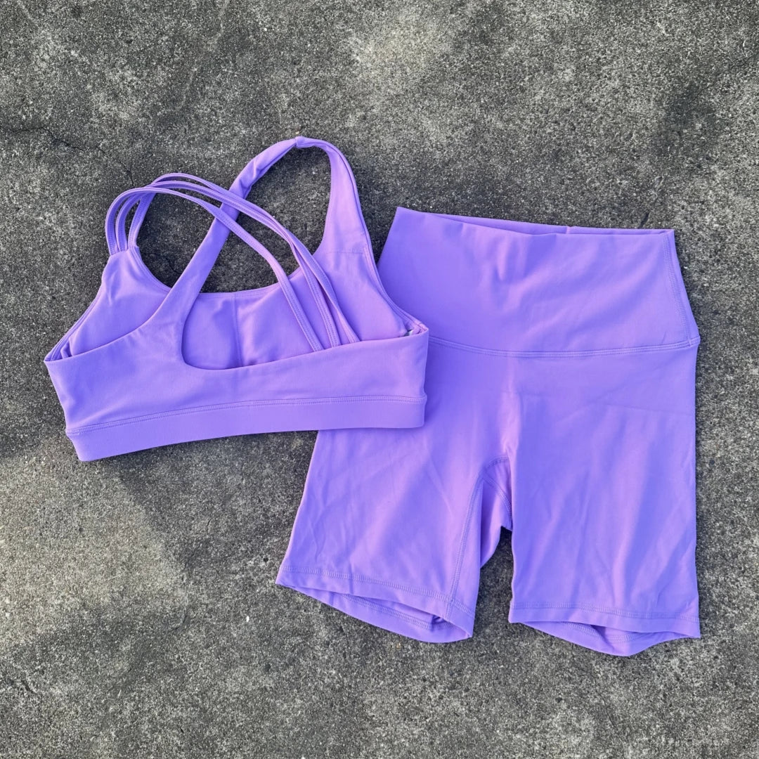 High Waist Gym Yoga Short Legging Set