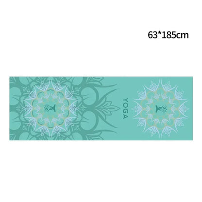 185*63cm Fleece Printed Yoga Towel Sweat Absorbent Non-Slip Cloth Fitness Mat Cover Ultra-thin Folding Cushion Exercise Pilates