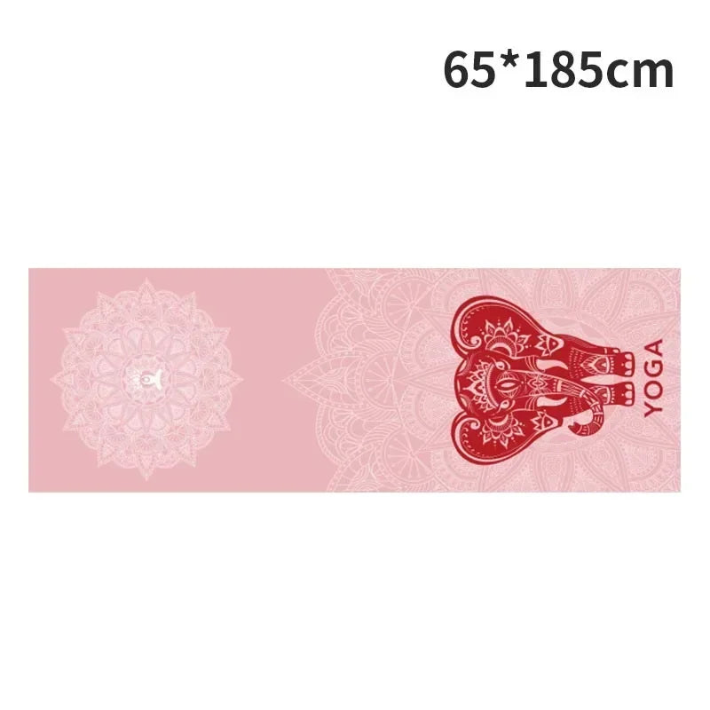 185*63cm Fleece Printed Yoga Towel Sweat Absorbent Non-Slip Cloth Fitness Mat Cover Ultra-thin Folding Cushion Exercise Pilates