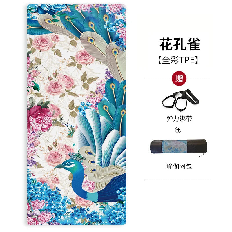 Silent Shock Absorption 8mm Thickened Widened Non-slip Women's Home Sports Dance Skipping Rope Fitness Tpe Yoga Mat