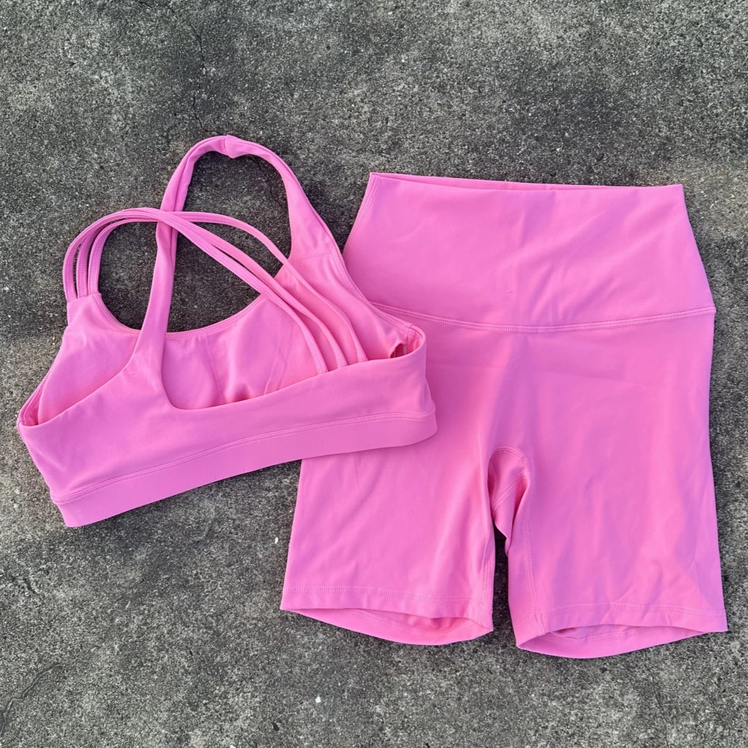 High Waist Gym Yoga Short Legging Set