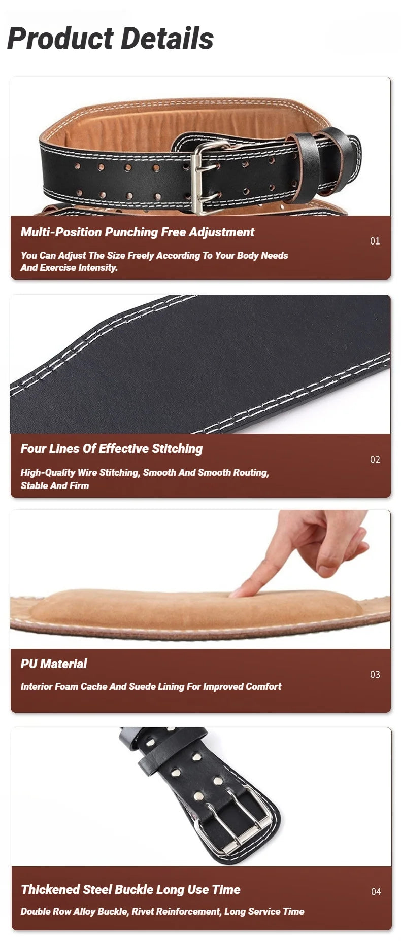 Cowhide Weightlifting Belt