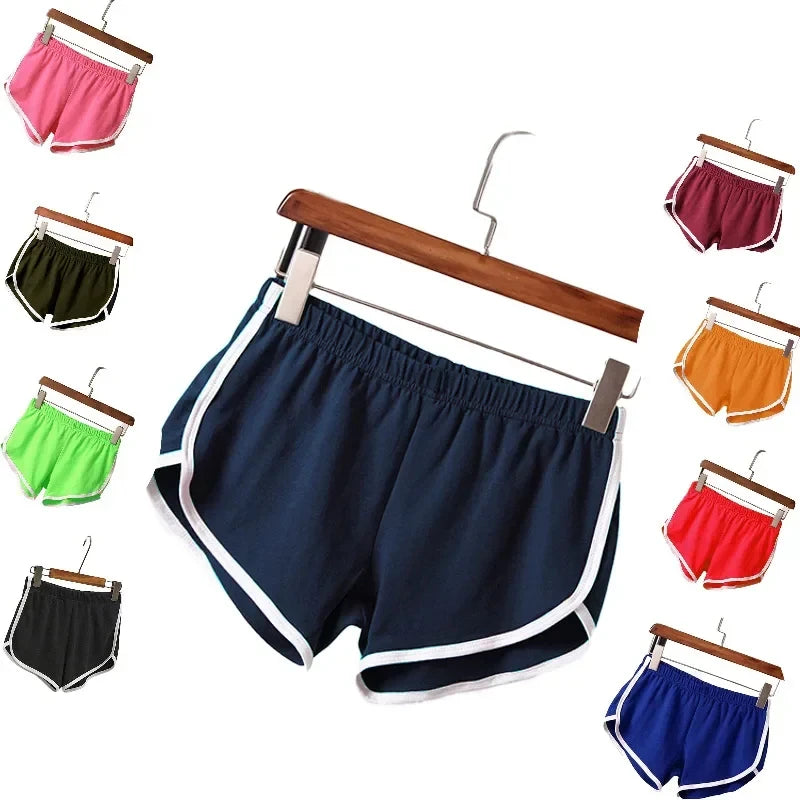 New Fashion Sports Shorts Women Home Casual Hot Pants Solid Color Yoga Fitness Running Beach Pants Candy Color Sweatpants