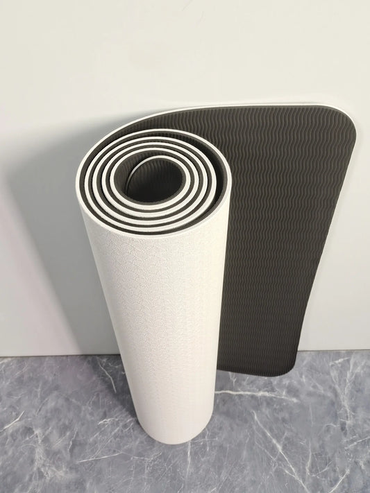 White Thiened TPE Yoga Mat