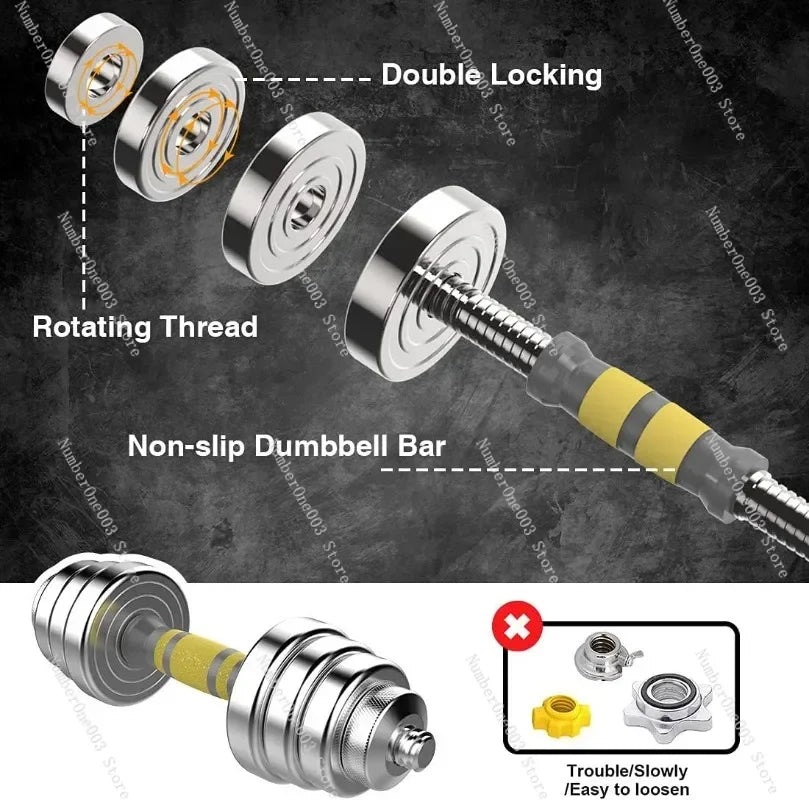 Adjustable Dumbbell & Barbell  Set Combo