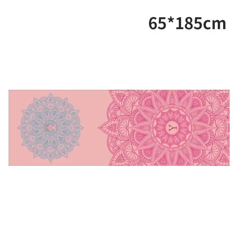 185*63cm Fleece Printed Yoga Towel Sweat Absorbent Non-Slip Cloth Fitness Mat Cover Ultra-thin Folding Cushion Exercise Pilates