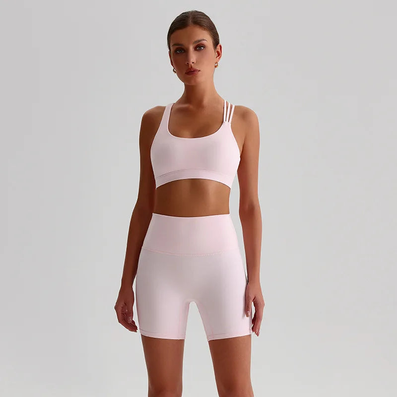 High Waist Gym Yoga Short Legging Set