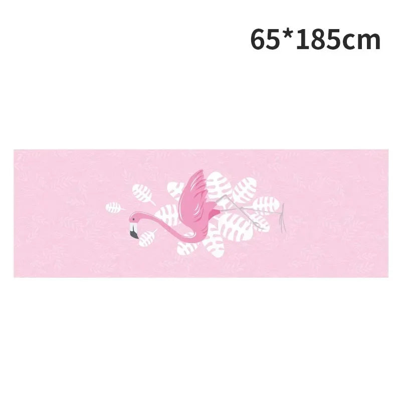 185*63cm Fleece Printed Yoga Towel Sweat Absorbent Non-Slip Cloth Fitness Mat Cover Ultra-thin Folding Cushion Exercise Pilates