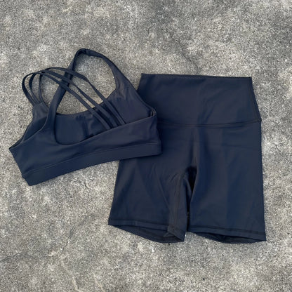 High Waist Gym Yoga Short Legging Set