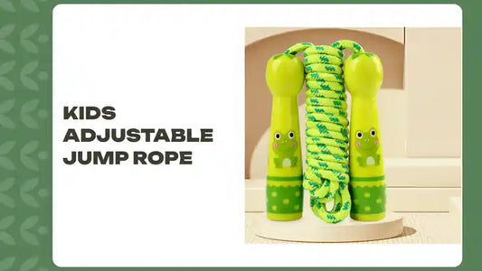 Kids Adjustable Skipping Rope - Cotton Braided with Wooden Handle by@Outfy